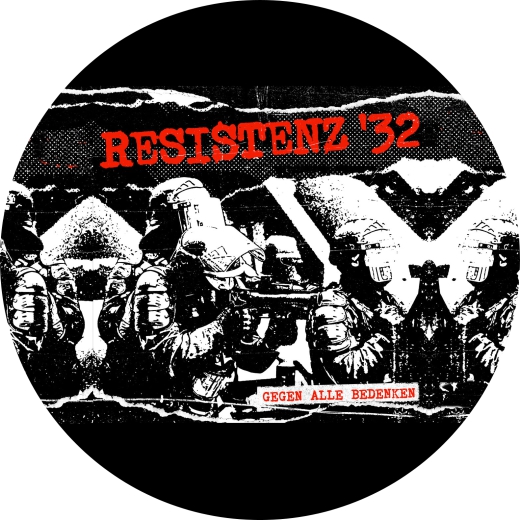 Resistenz ´32 Motiv 1 Anstecker mit Sicherheitsnadel Ø 25 mm