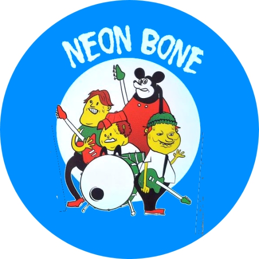 Neon Bone Motiv 3 Anstecker mit Sicherheitsnadel Ø 25 mm