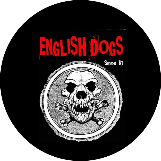 English Dogs Motiv 4 Anstecker mit Sicherheitsnadel Ø 25 mm