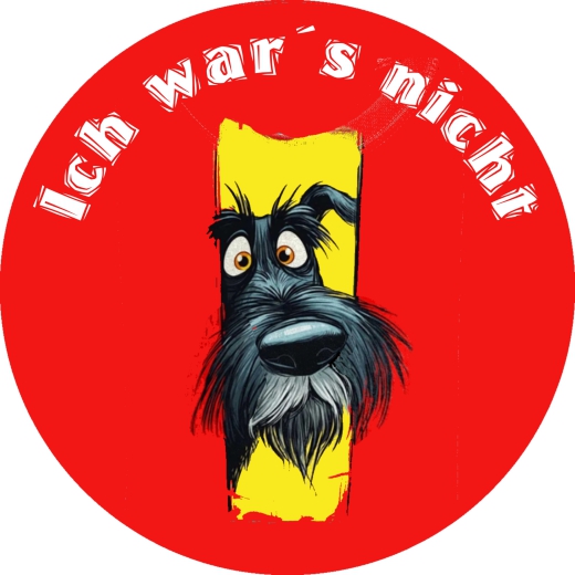 Hund Ich war´s nicht Motiv 1 Anstecker mit Sicherheitsnadel Ø 25 mm