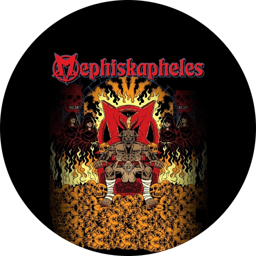 Mephiskapheles Motiv 2 Anstecker mit Sicherheitsnadel Ø 25 mm