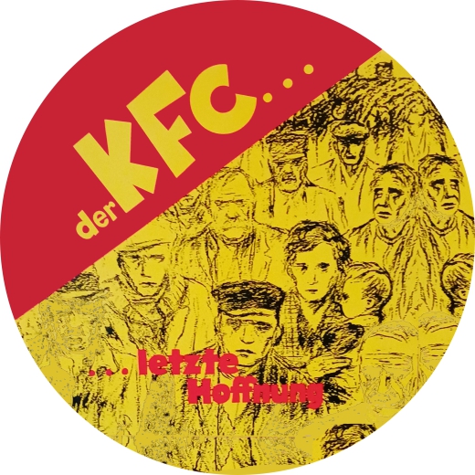 KFC, Der Der KFC Motiv 4 Anstecker mit Sicherheitsnadel Ø 25 mm