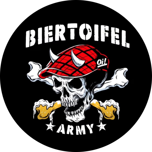 Biertoifel Motiv 3 Anstecker mit Sicherheitsnadel Ø 25 mm