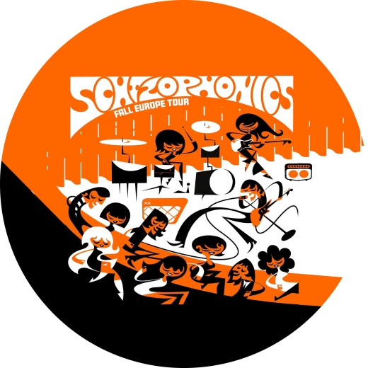 Schizophonics Motiv 1 Anstecker mit Sicherheitsnadel Ø 25 mm