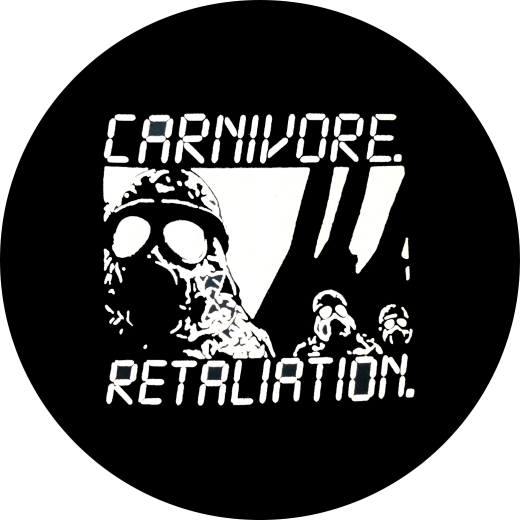 Carnivore. Motiv 2 Anstecker mit Sicherheitsnadel Ø 25 mm