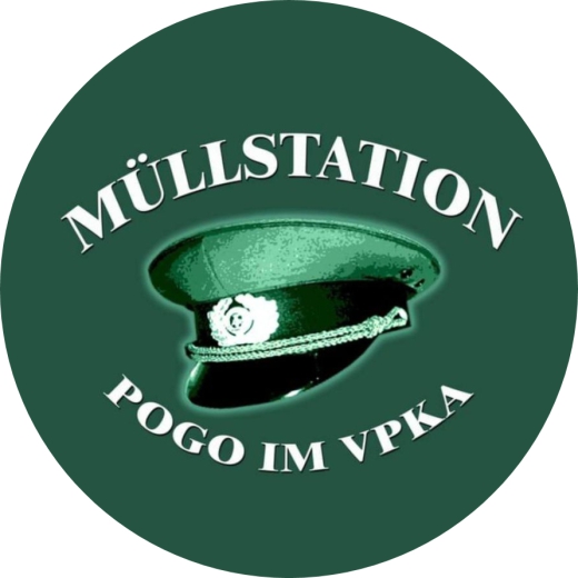 Müllstation Motiv 3 Anstecker mit Sicherheitsnadel Ø 25 mm