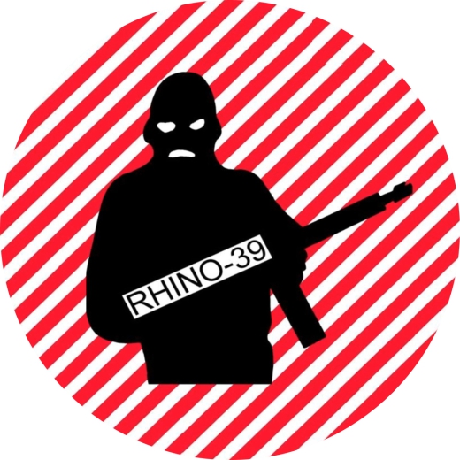 Rhino-39 Motiv 1 Anstecker mit Sicherheitsnadel Ø 25 mm