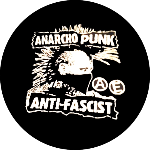 Anarcho Punk Anti-Fascist Motiv 1 Anstecker mit Sicherheitsnadel Ø 25 mm