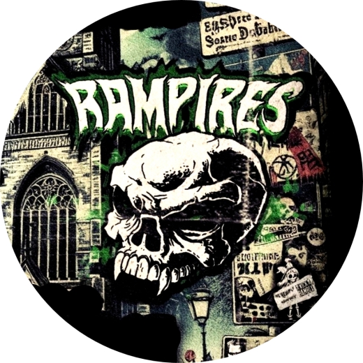 Rampires Motiv 2 Anstecker mit Sicherheitsnadel Ø 25 mm