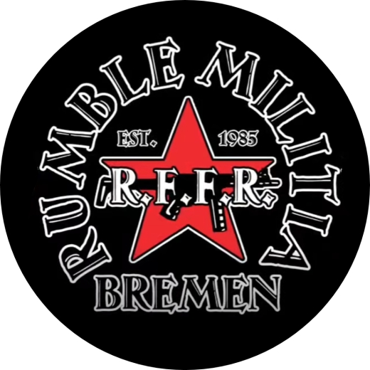 Rumble Militia Motiv 5 Anstecker mit Sicherheitsnadel Ø 25mm