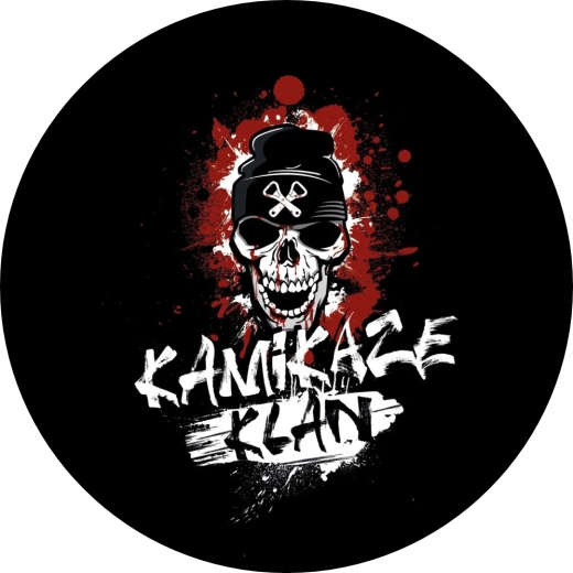 Kamikaze Klan Motiv 2 Anstecker mit Sicherheitsnadel Ø 25 mm