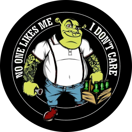 Shrek No One Likes Me I Don´t Care Motiv 1 Anstecker mit Sicherheitsnadel Ø 25 mm