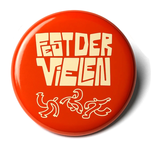 Fest der Vielen Motiv 2 Anstecker mit Sicherheitsnadel Ø 25 mm