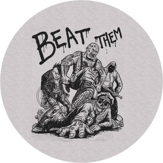 Beat Them Motiv 1 Anstecker mit Sicherheitsnadel Ø 25 mm