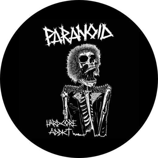 Paranoid Motiv 1 Anstecker mit Sicherheitsnadel Ø 25 mm