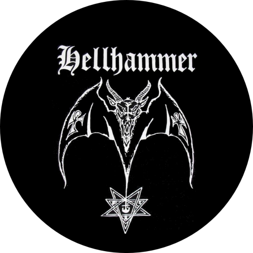 Hellhammer Motiv 1 Anstecker mit Sicherheitsnadel Ø 25 mm