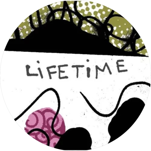 Lifetime Motiv 4 Anstecker mit Sicherheitsnadel Ø 25 mm