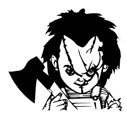 Horror Chucky Motiv 1 Anstecker mit Sicherheitsnadel Ø 25 mm