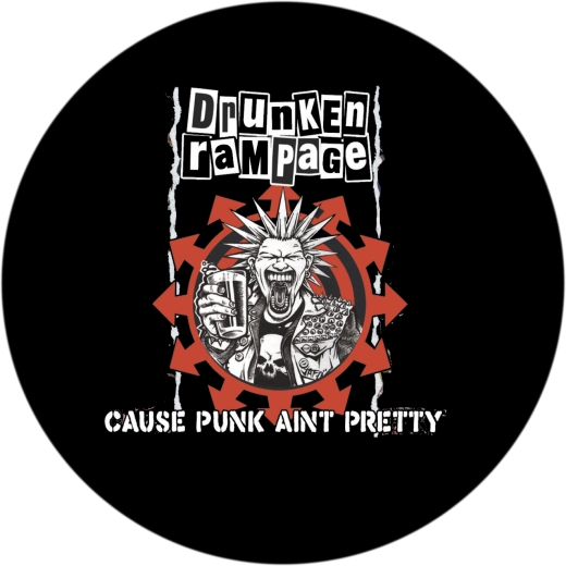 Drunken Rampage Motiv 1 Anstecker mit Sicherheitsnadel Ø 25 mm
