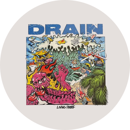 Drain Motiv 1 Anstecker mit Sicherheitsnadel Ø 25 mm