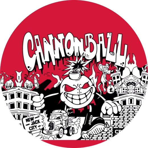 Cannonball Motiv 1 Anstecker mit Sicherheitsnadel Ø 25 mm