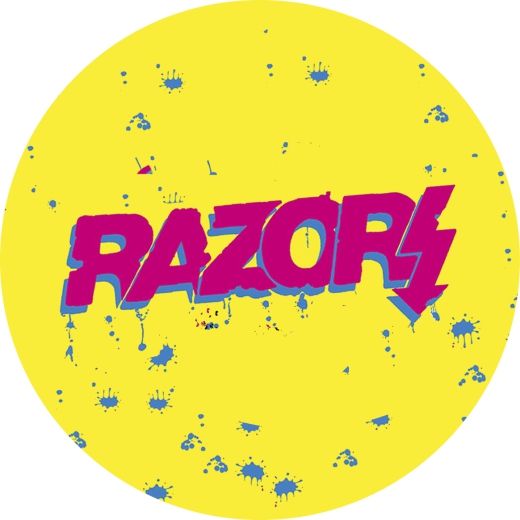 Razors Motiv 5 Anstecker mit Sicherheitsnadel Ø 25 mm