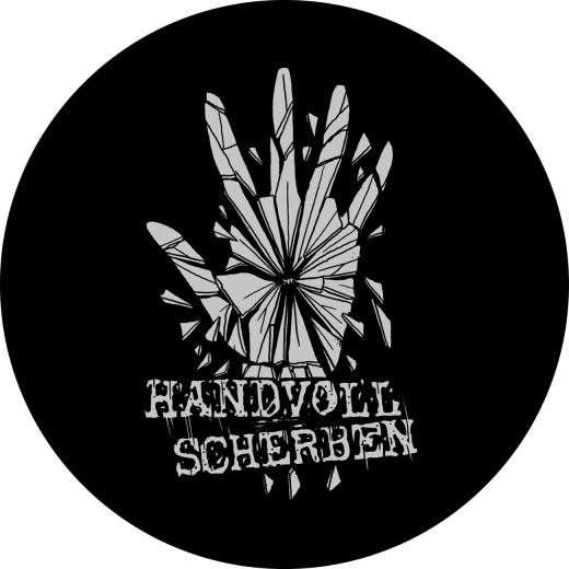 Handvoll Scherben Motiv 2 Anstecker mit Sicherheitsnadel Ø 25 mm