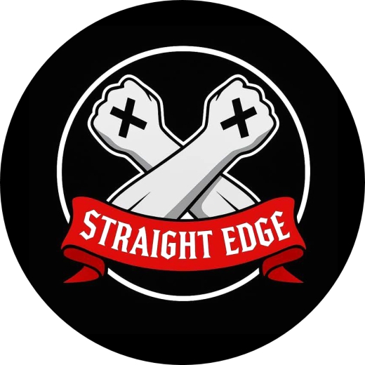 Straight Edge Motiv 1 Anstecker mit Sicherheitsnadel Ø 25mm