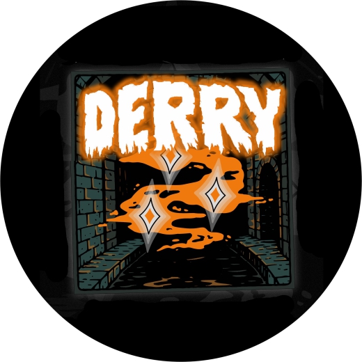 Derry Motiv 3 Anstecker mit Sicherheitsnadel Ø 25 mm