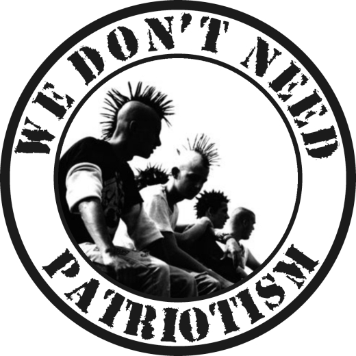 We Don´t Need Patriotism Motiv 1 Anstecker mit Sicherheitsnadel Ø 25 mm