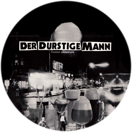 Der durstige Mann Motiv 1 Anstecker mit Sicherheitsnadel Ø 25 mm