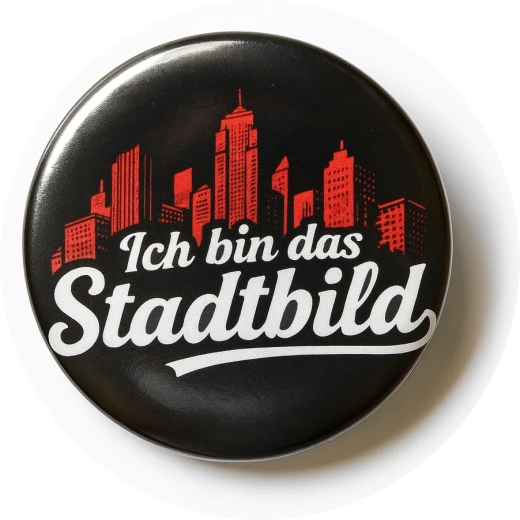 Ich bin das Stadtbild Motiv 1 Anstecker mit Sicherheitsnadel Ø 38 mm