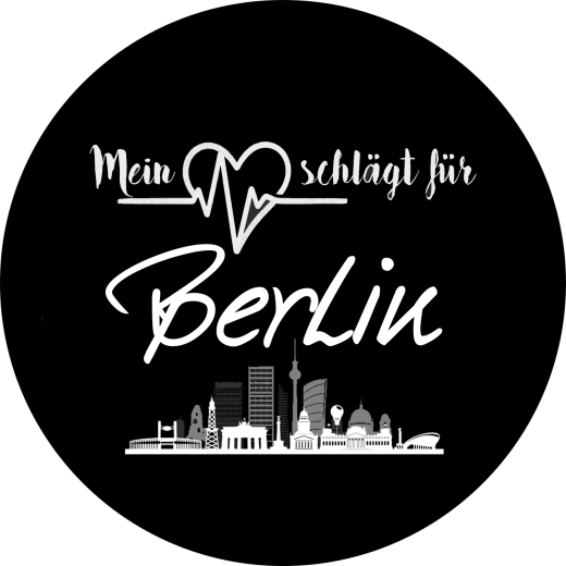 Mein Herz schlägt für Berlin Motiv 1 Anstecker mit Sicherheitsnadel Ø 25 mm