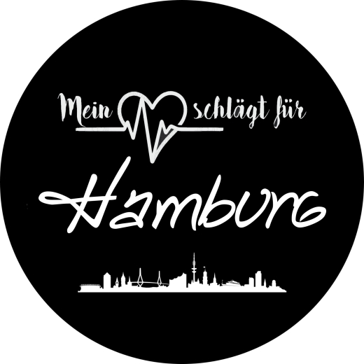 Mein Herz schlägt für Hamburg Motiv 1 Anstecker mit Sicherheitsnadel Ø 25 mm