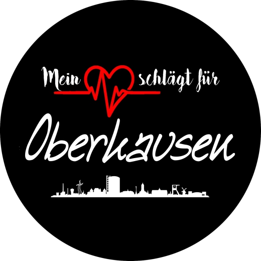 Mein Herz schlägt für Oberhausen Motiv 1 Anstecker mit Sicherheitsnadel Ø 25 mm
