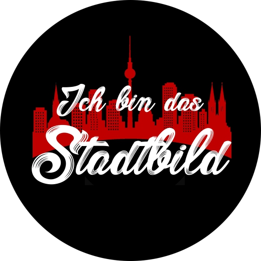 Ich bin das Stadtbild Motiv 2 Anstecker mit Sicherheitsnadel Ø 25 mm