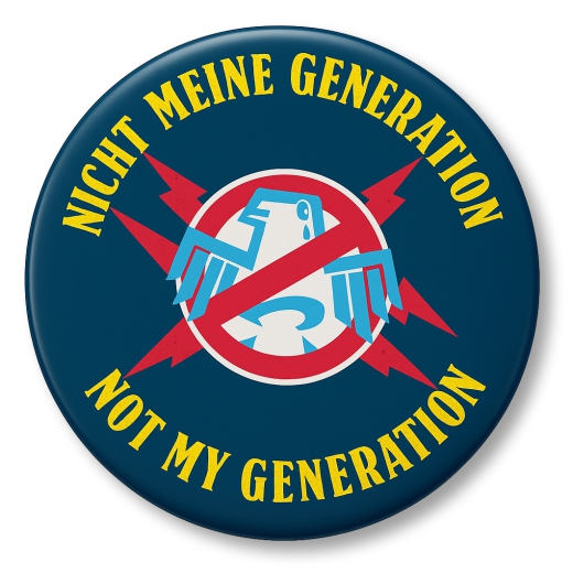 Nicht meine Generation Not My Generation Motiv 1 Anstecker mit Sicherheitsnadel Ø 25 mm