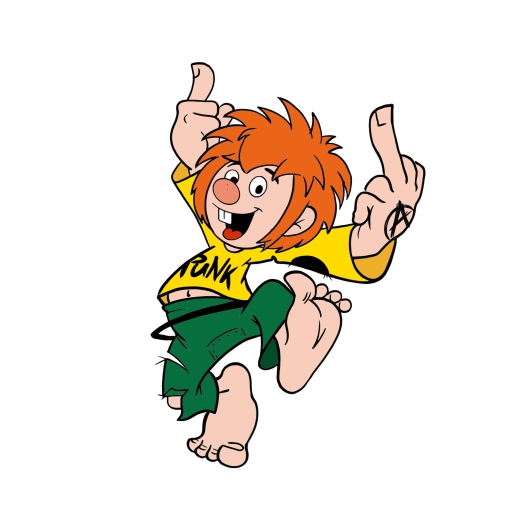 Pumuckel Punk Motiv 1 Anstecker mit Sicherheitsnadel Ø 25 mm