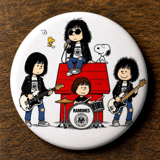 Ramones, The Ramones Motiv 43 Peanuts Anstecker mit Sicherheitsnadel Ø 25mm