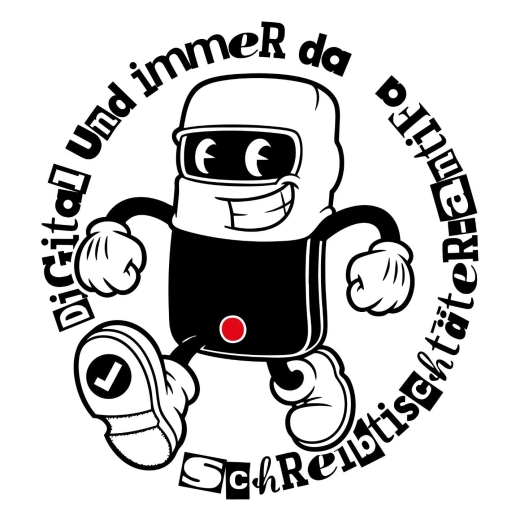 Digital und immer da Schreibtischtäter-Antifa Motiv 1 Anstecker mit Sicherheitsnadel Ø 25 mm