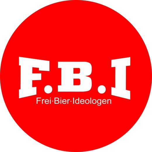 F.B.I. Freibierideologen Motiv 1 Anstecker mit Sicherheitsnadel Ø 25 mm