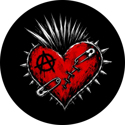 Heart Of Punk Punkherz Motiv 1 Anstecker mit Sicherheitsnadel Ø 25 mm