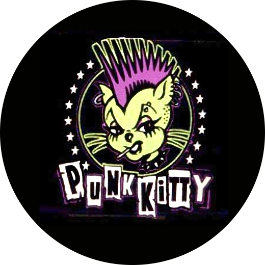 Punk Kitty Motiv 1 Anstecker mit Sicherheitsnadel Ø 25 mm