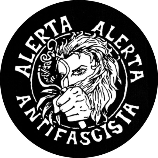 Alerta Alerta Antifascista Motiv 4 Anstecker mit Sicherheitsnadel Ø 25 mm