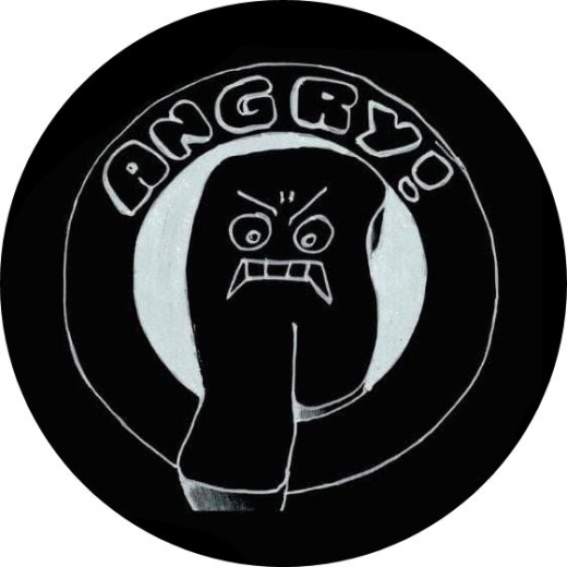 Angry! Motiv 1 Anstecker mit Sicherheitsnadel Ø 25 mm