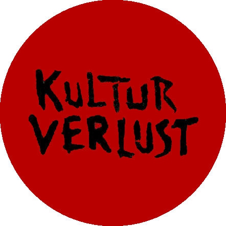 Kulturverlust Motiv 1 Anstecker mit Sicherheitsnadel Ø 25 mm