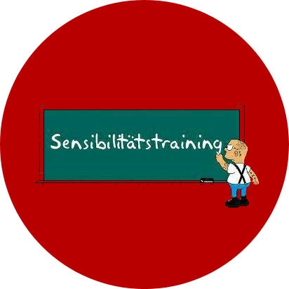 Sensibilitätstraining Motiv 1 Anstecker mit Sicherheitsnadel Ø 25 mm