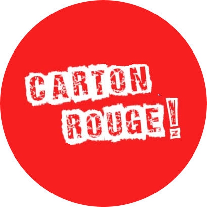 Carton Rouge! Motiv 1 Anstecker mit Sicherheitsnadel Ø 25 mm