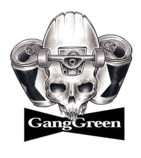 Gang Green Motiv 2 Anstecker mit Sicherheitsnadel Ø 25 mm