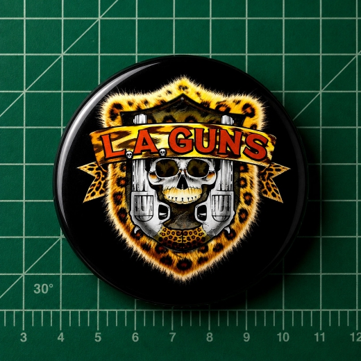 L.A. Guns Motiv 4 Anstecker mit Sicherheitsnadel Ø 25 mm